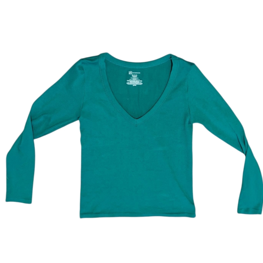 No Boundaries‎ Green Long Sleeve Top XL Holiday Festive